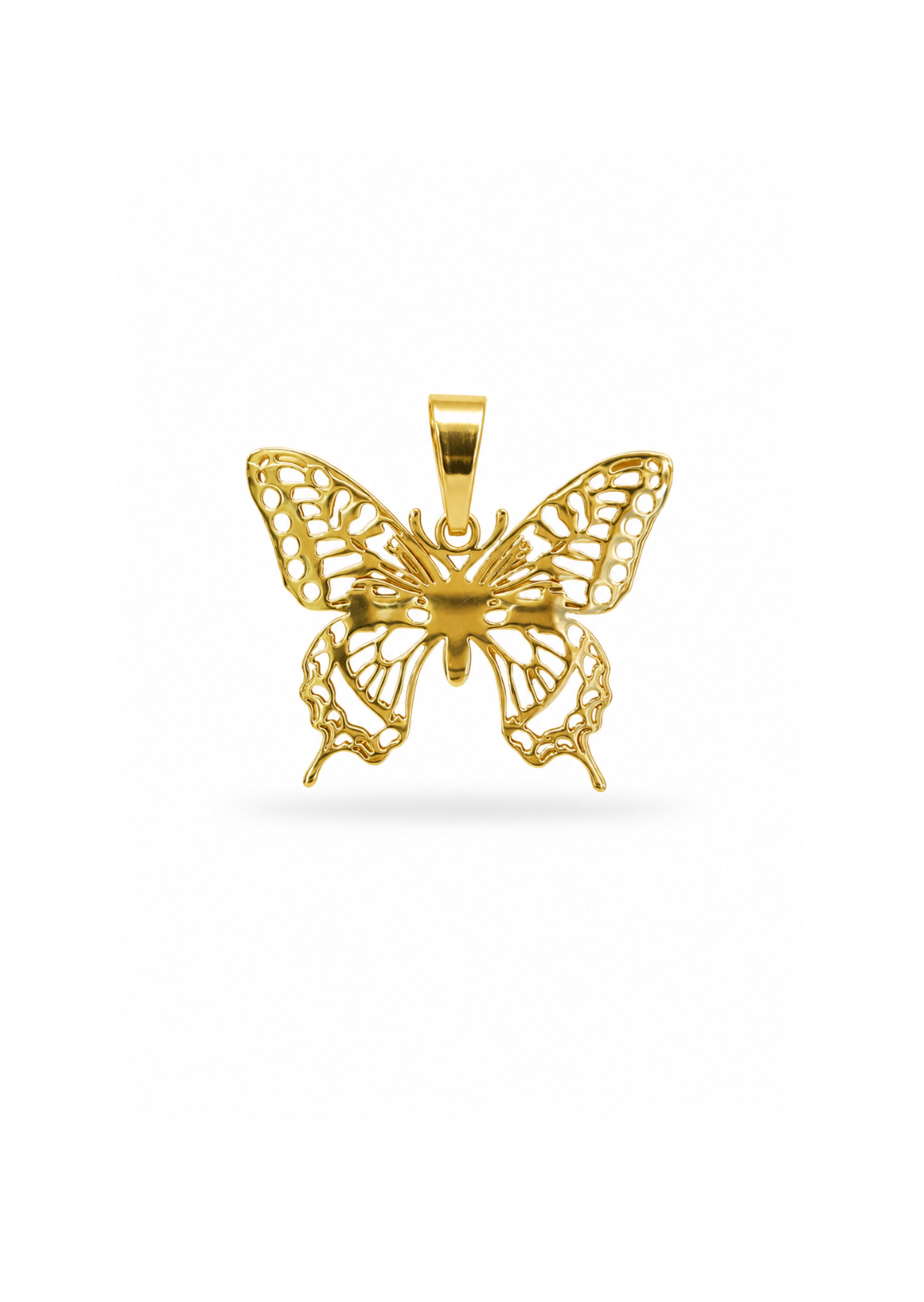 Mariposa lisa dorada acero inoxidable