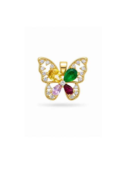 Dije mariposa multicolor acero inoxidable