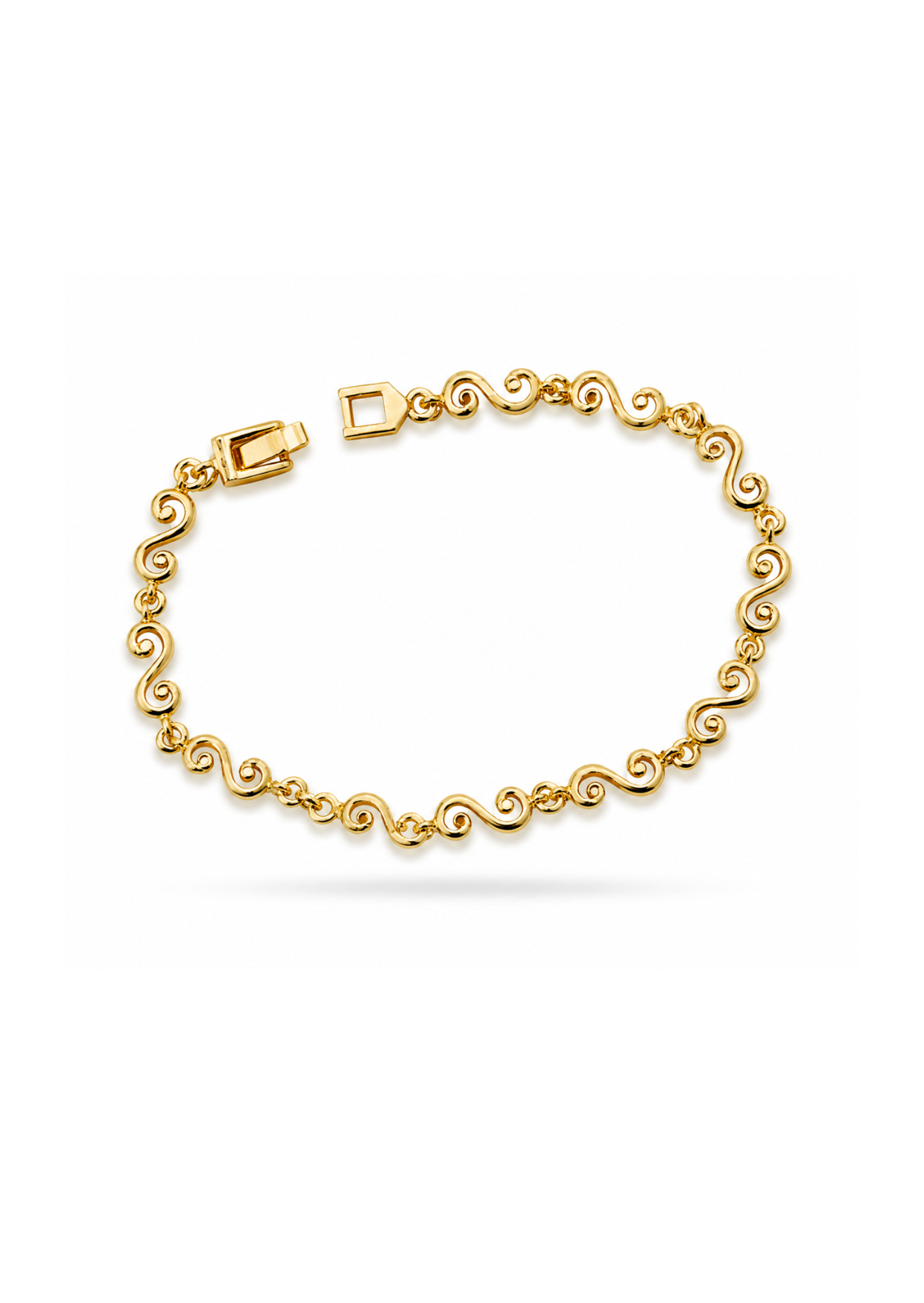 Pulsera tejido caracol baño de oro
