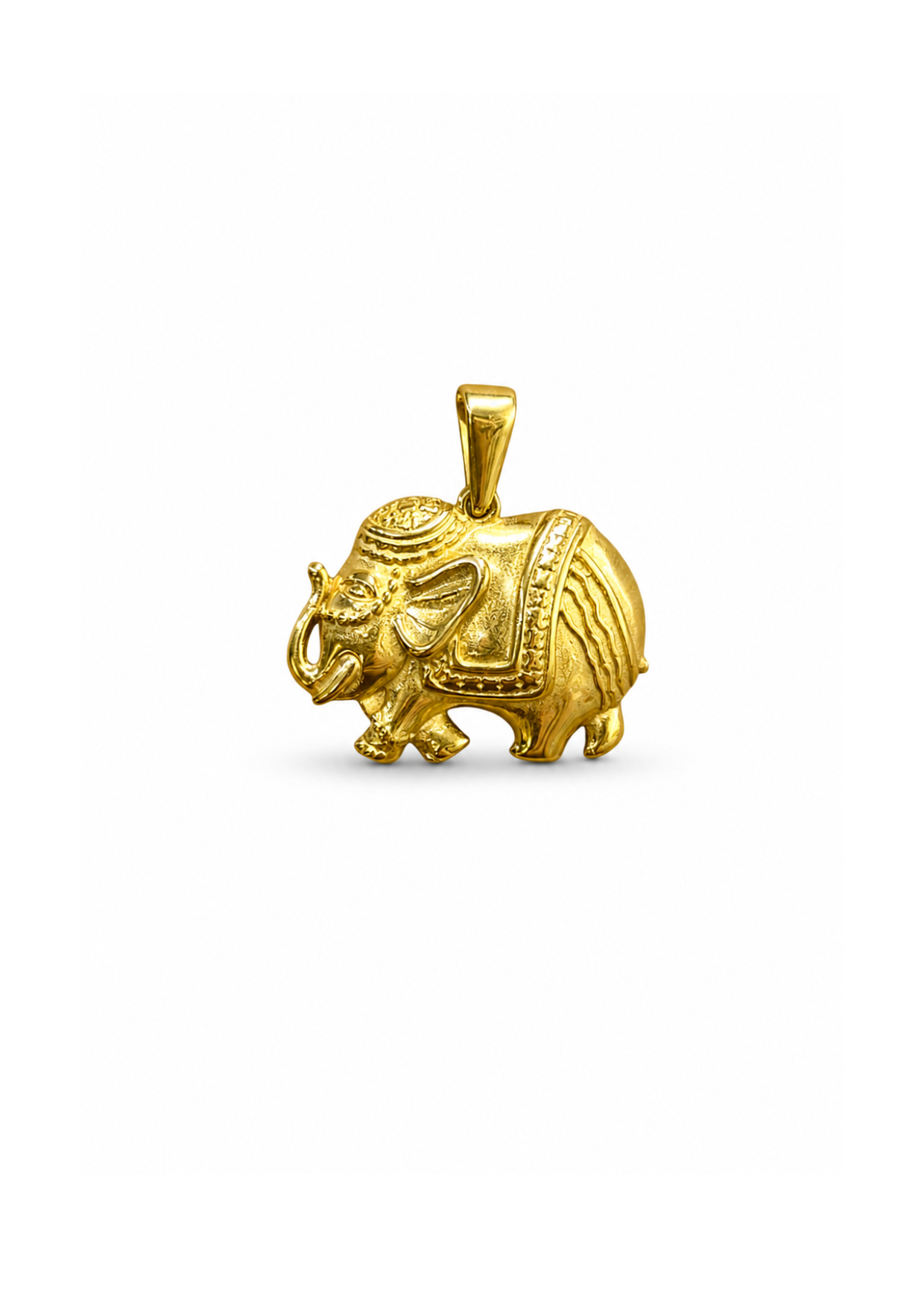 Dije elefante de la abundancia acero inoxidable