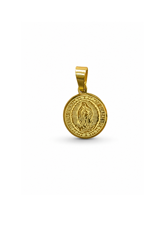 Dije medalla Guadalupe clásica chica acero inoxidable