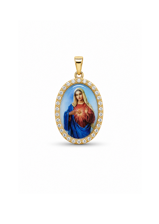 Dije medalla inmaculado corazón acero inoxidable
