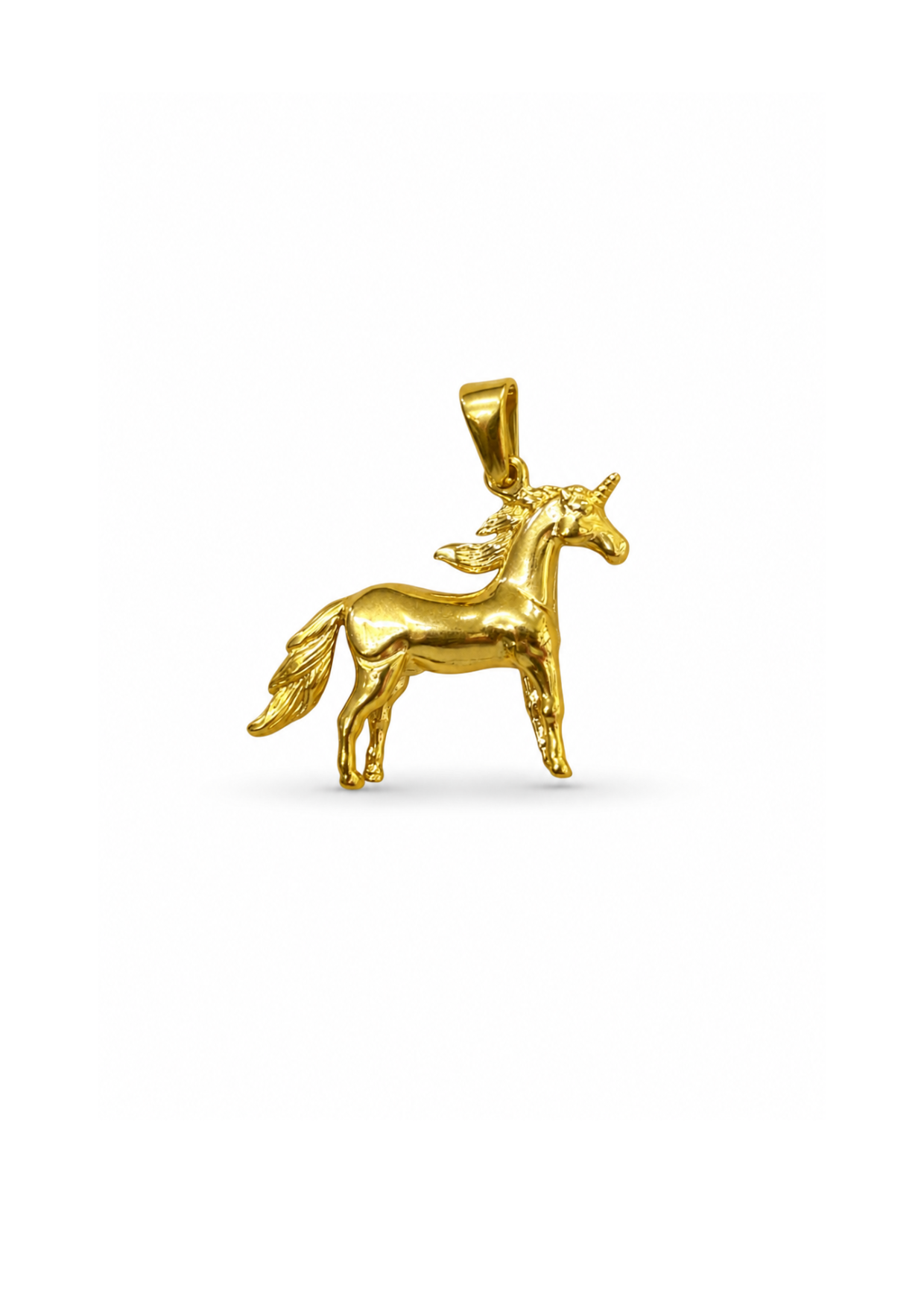 Dije unicornio liso acero inoxidable