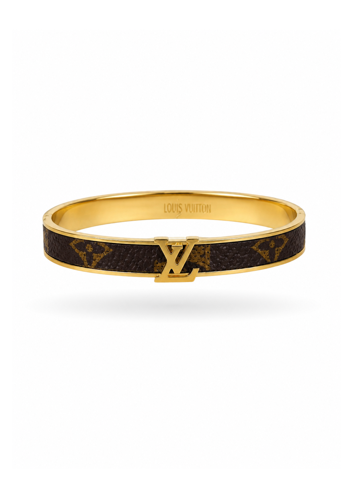 Brazalete logo LV estilo alta costura acero inoxidable