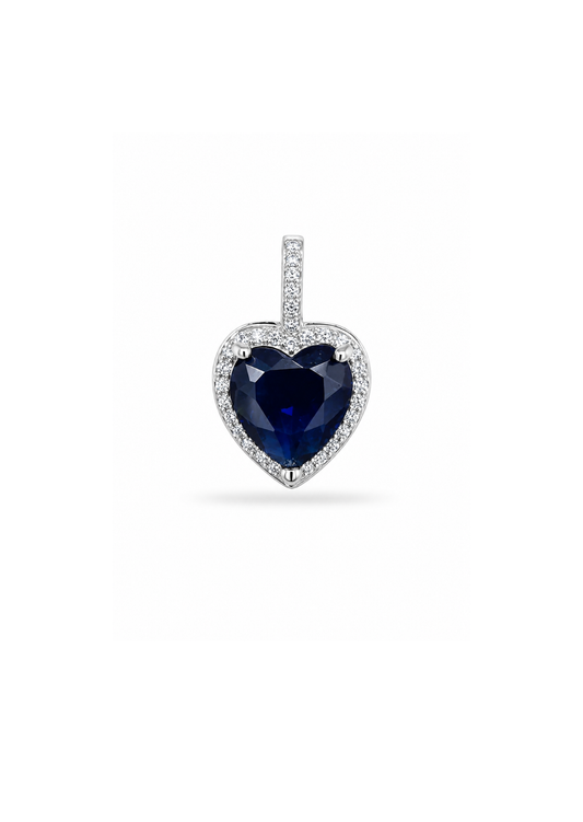Dije corazón midnight plateado acero inoxidable