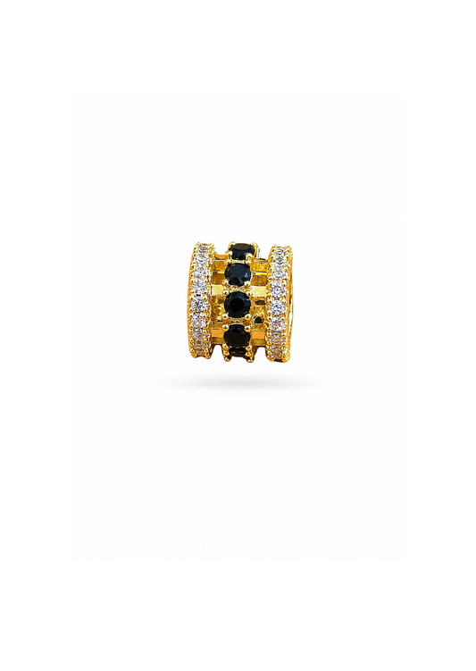 Dije cilíndrico con zirconias acero inoxidable