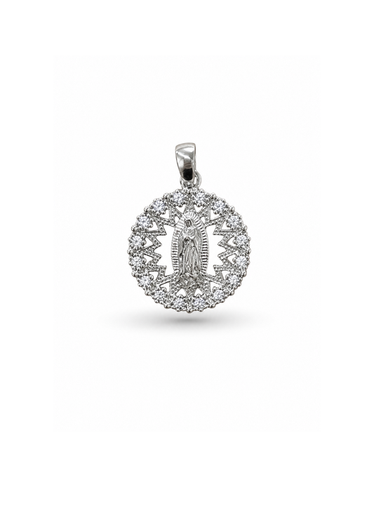 Dije guadalupe silver luxe acero inoxidable