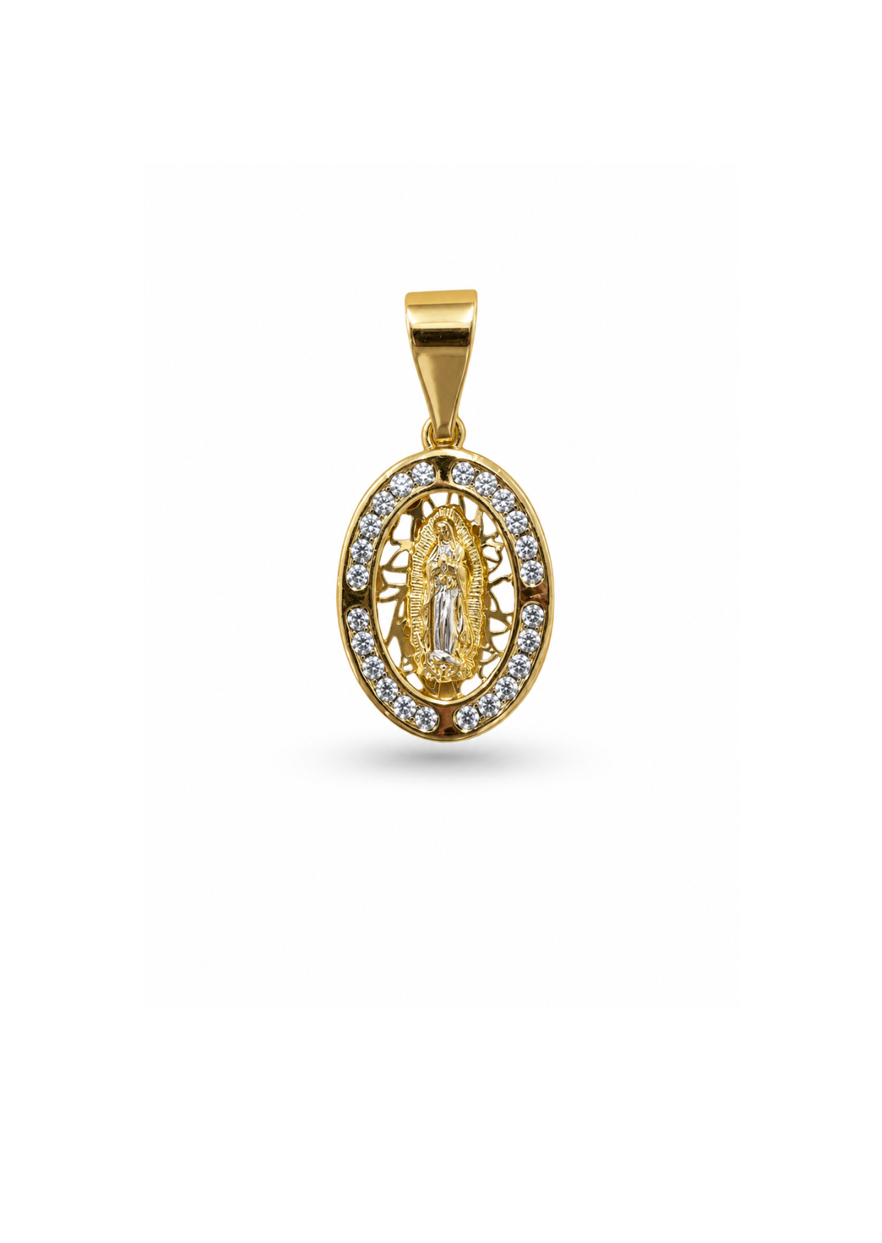 Dije medalla virgen celestial acero inoxidable