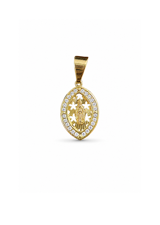 Dije medalla virgen aurora acero inoxidable