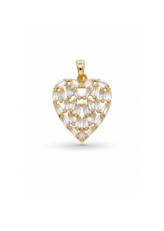 Dije corazón vitrage acero inoxidable
