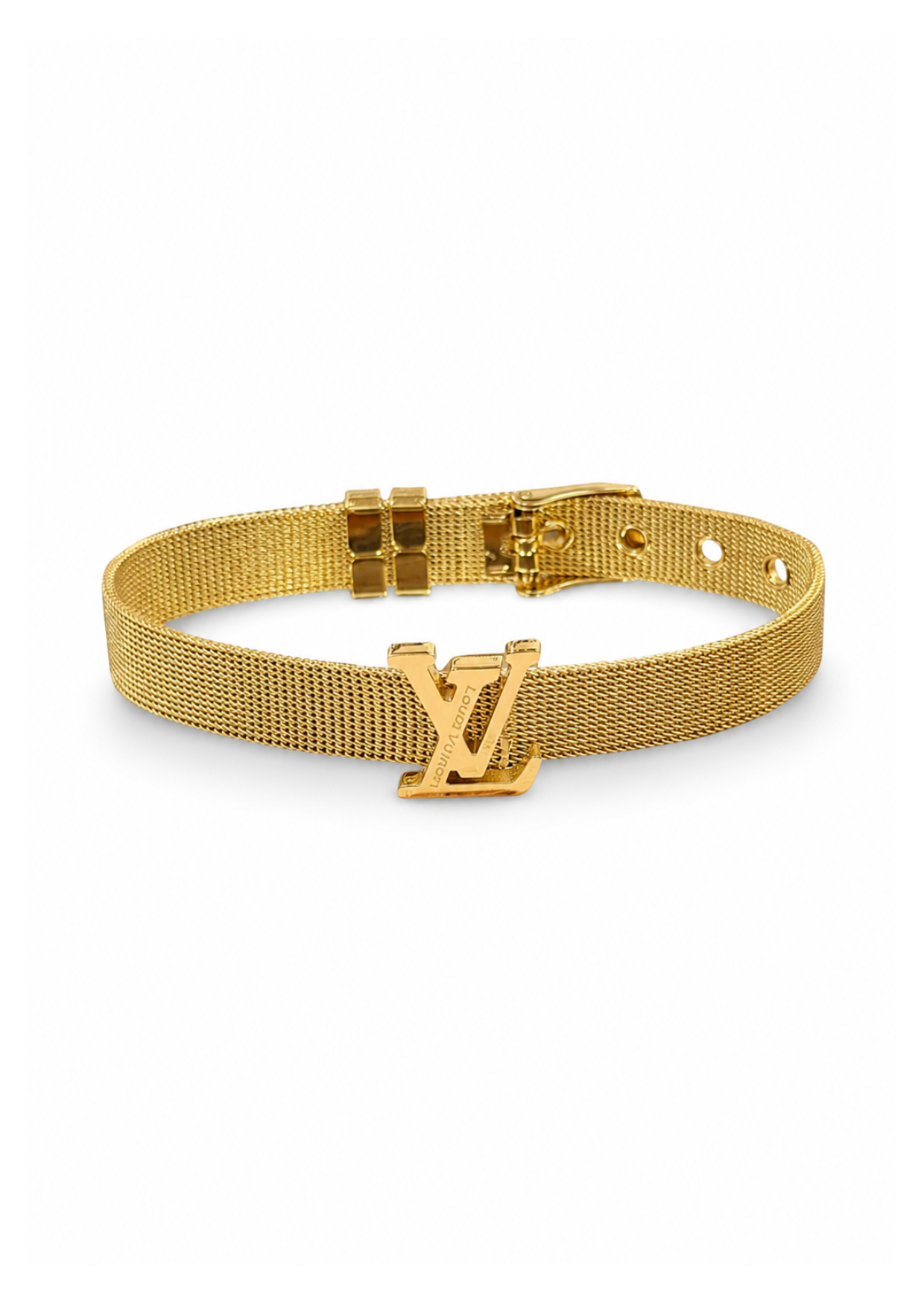 Brazalete de malla tejida LV acero inoxidable