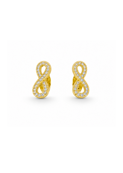 Aretes de infinito en pavé chapa de oro