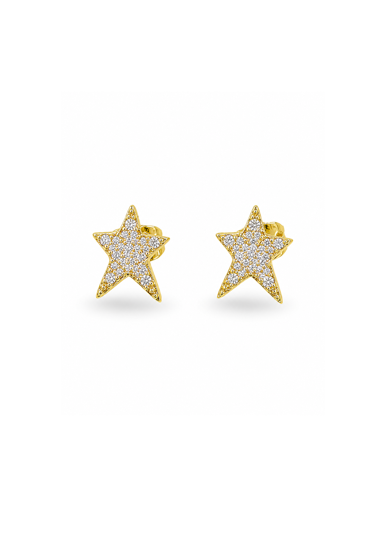 Estrella asimétrica en pavé chapa de oro
