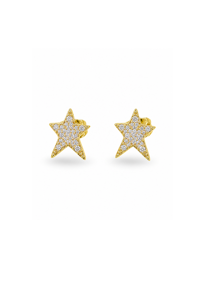 Estrella asimétrica en pavé chapa de oro
