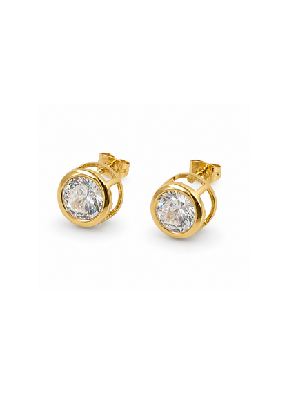 Aretes con bisel chapa de oro