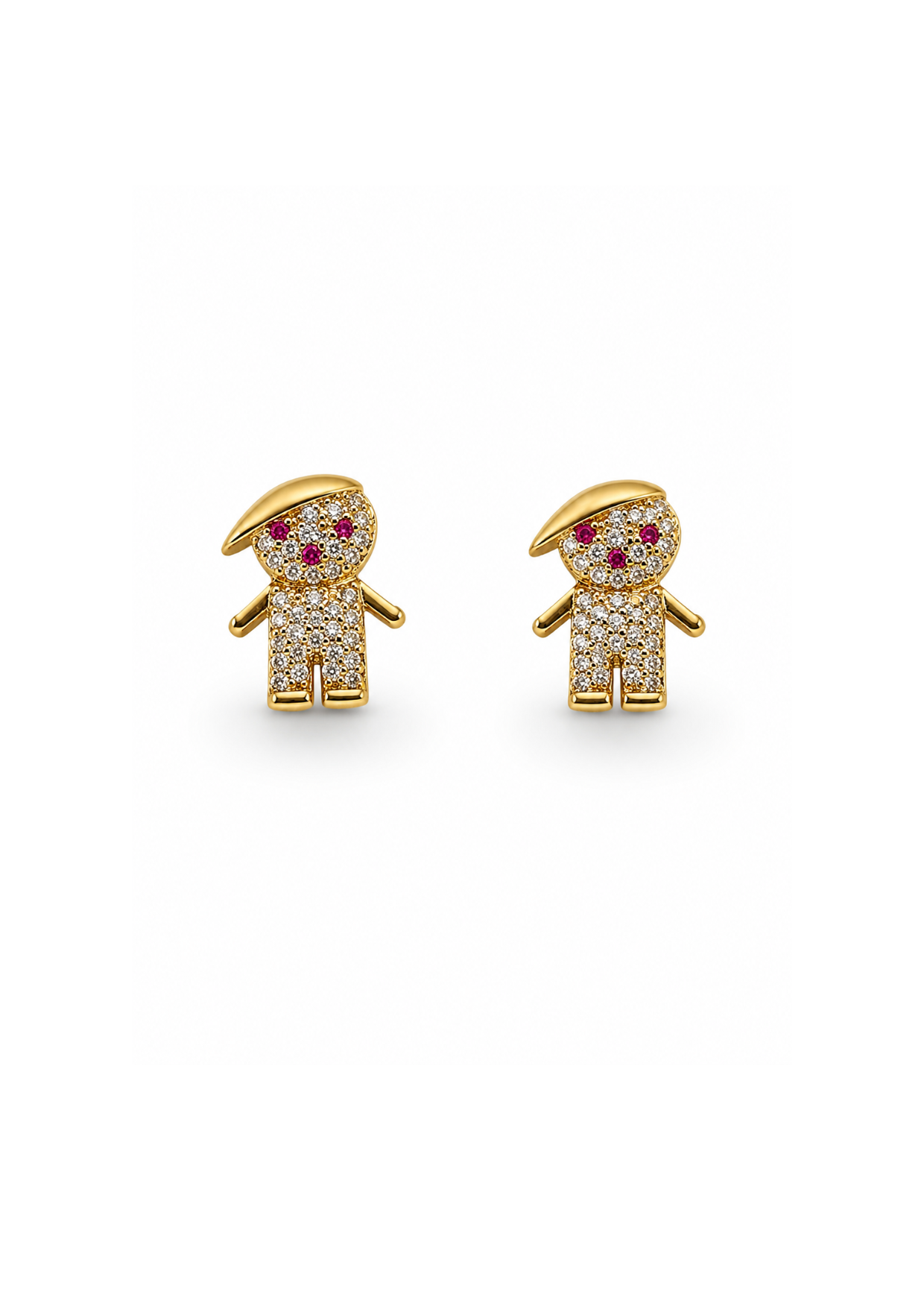 Aretes niños en pavé chapa de oro