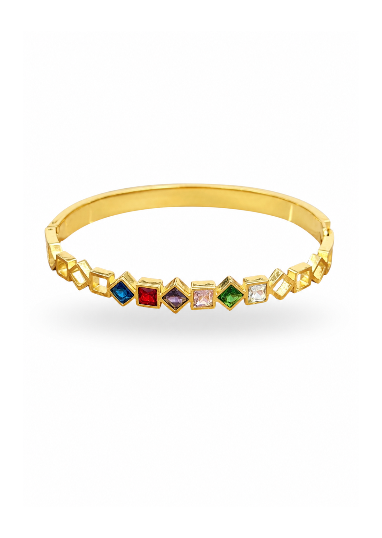 Brazalete mosaico de colores acero titanio