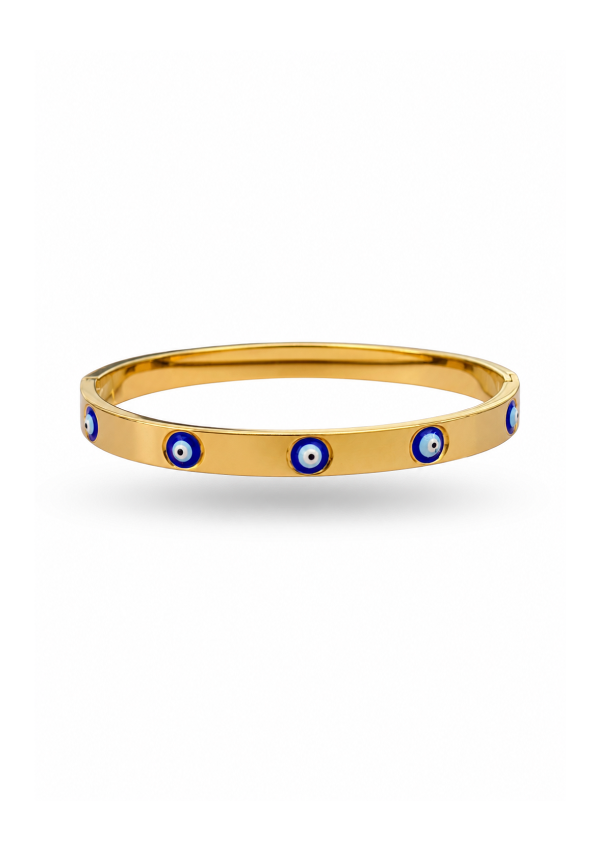 Brazalete ojos turcos azules acero titanio
