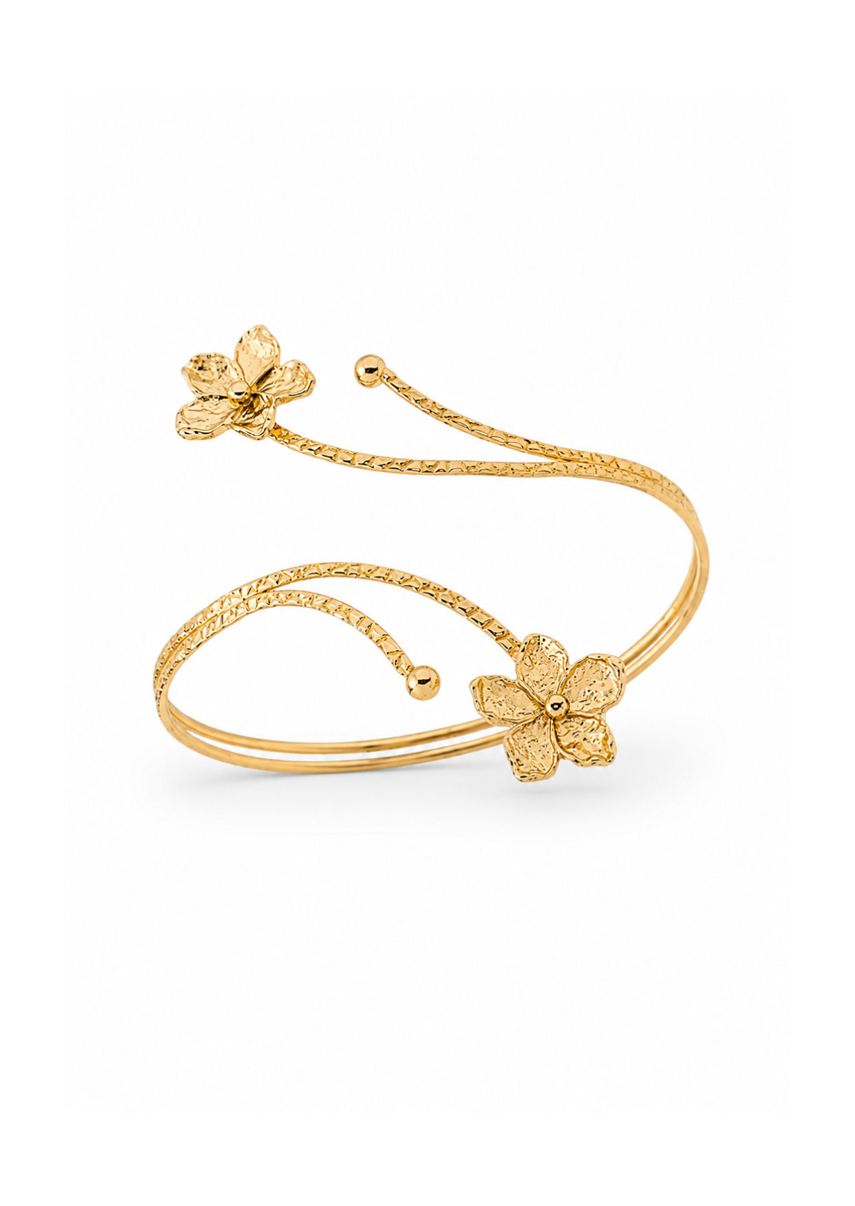 Brazalete para brazo floral chapa de oro
