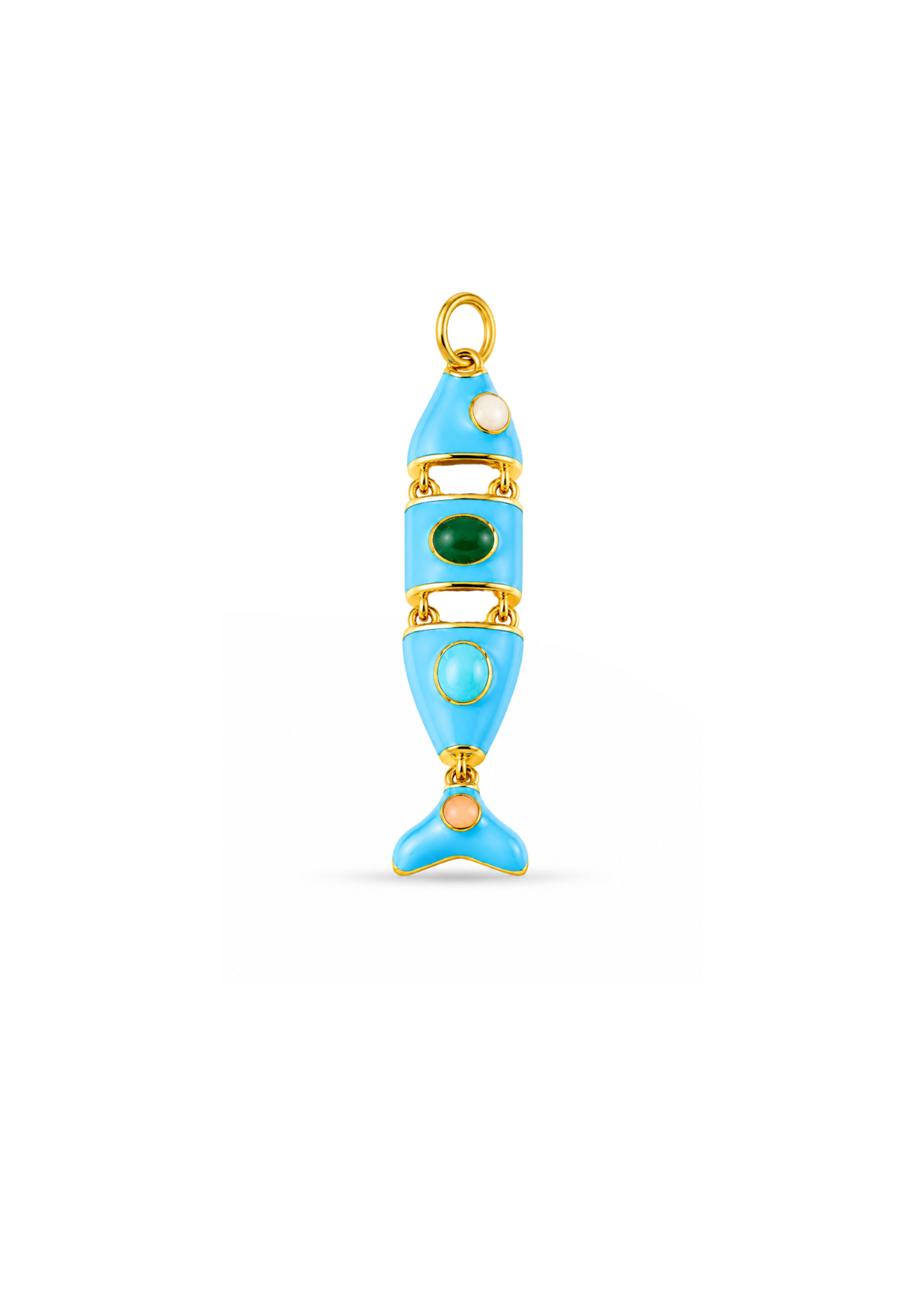 Dije pez azul chapa de oro