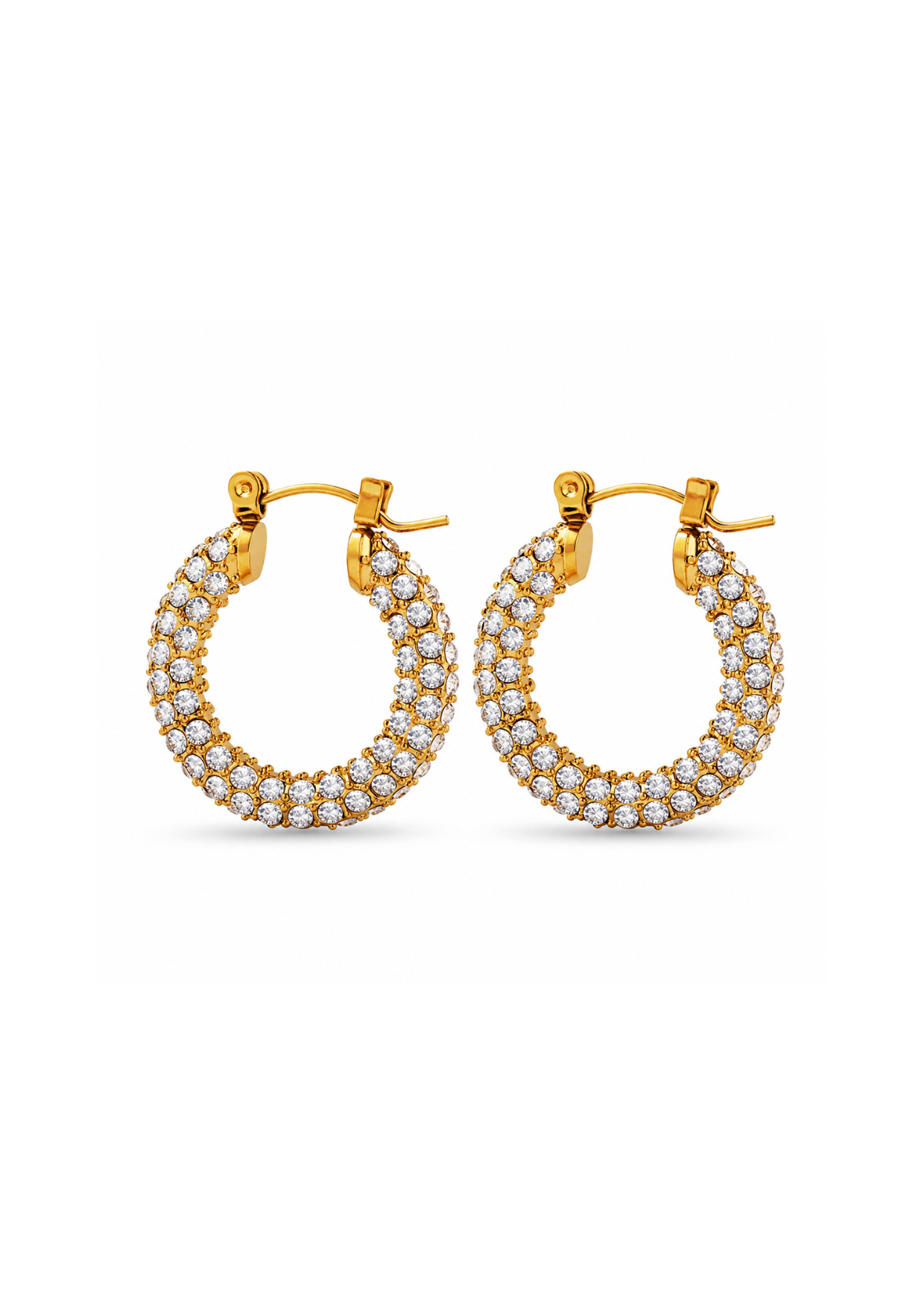 Aretes arracadas con zirconias acero inoxidable