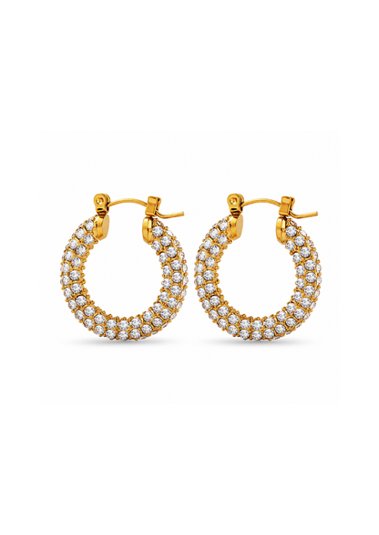 Aretes arracadas con zirconias acero inoxidable