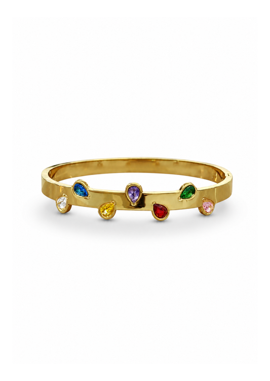 Brazalete gotas multicolor acero inoxidable