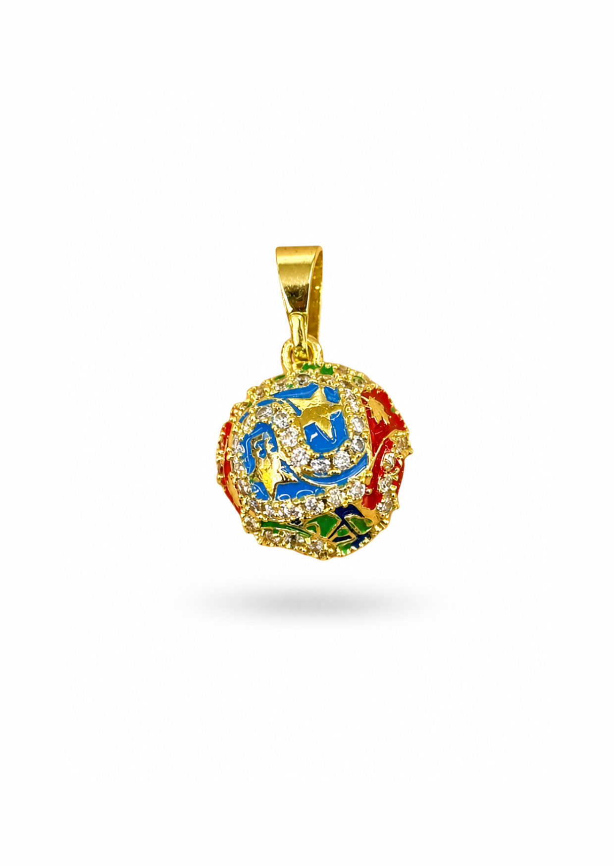 Dije balón fifa mundial 2026 con cristales acero inoxidable