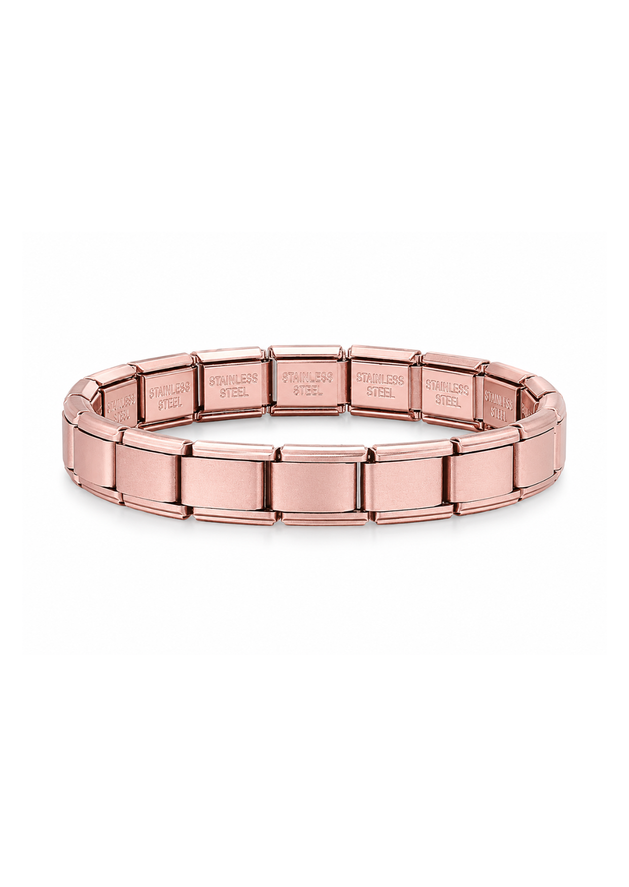Italian bracelet rosa mate acero inoxidable
