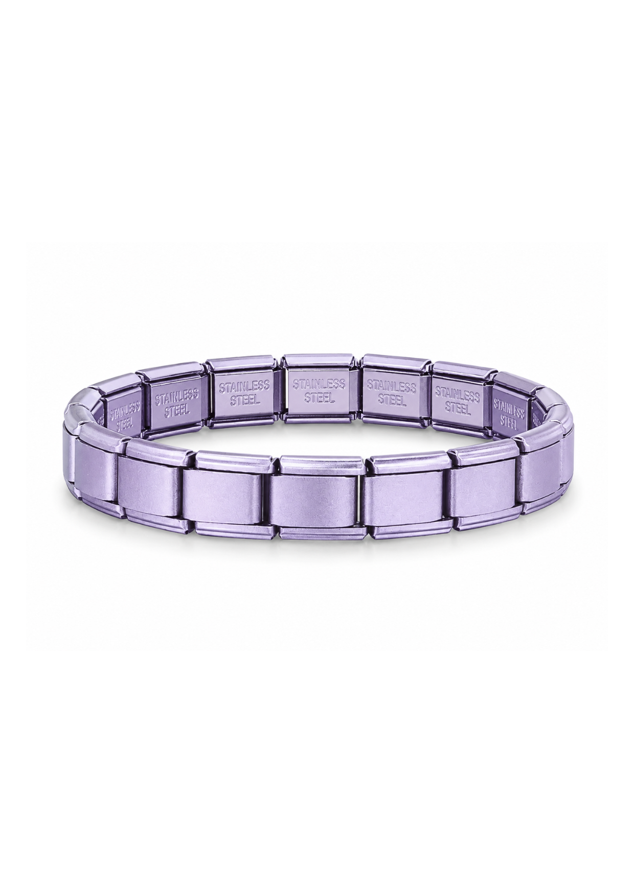 Italian bracelet lavanda mate acero inoxidable