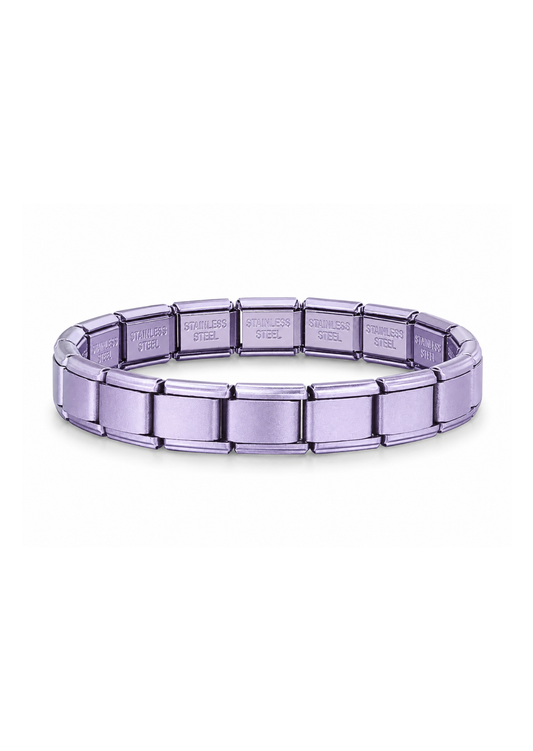 Italian bracelet lavanda mate acero inoxidable