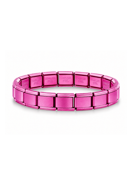 Italian bracelet fucsia mate acero inoxidable