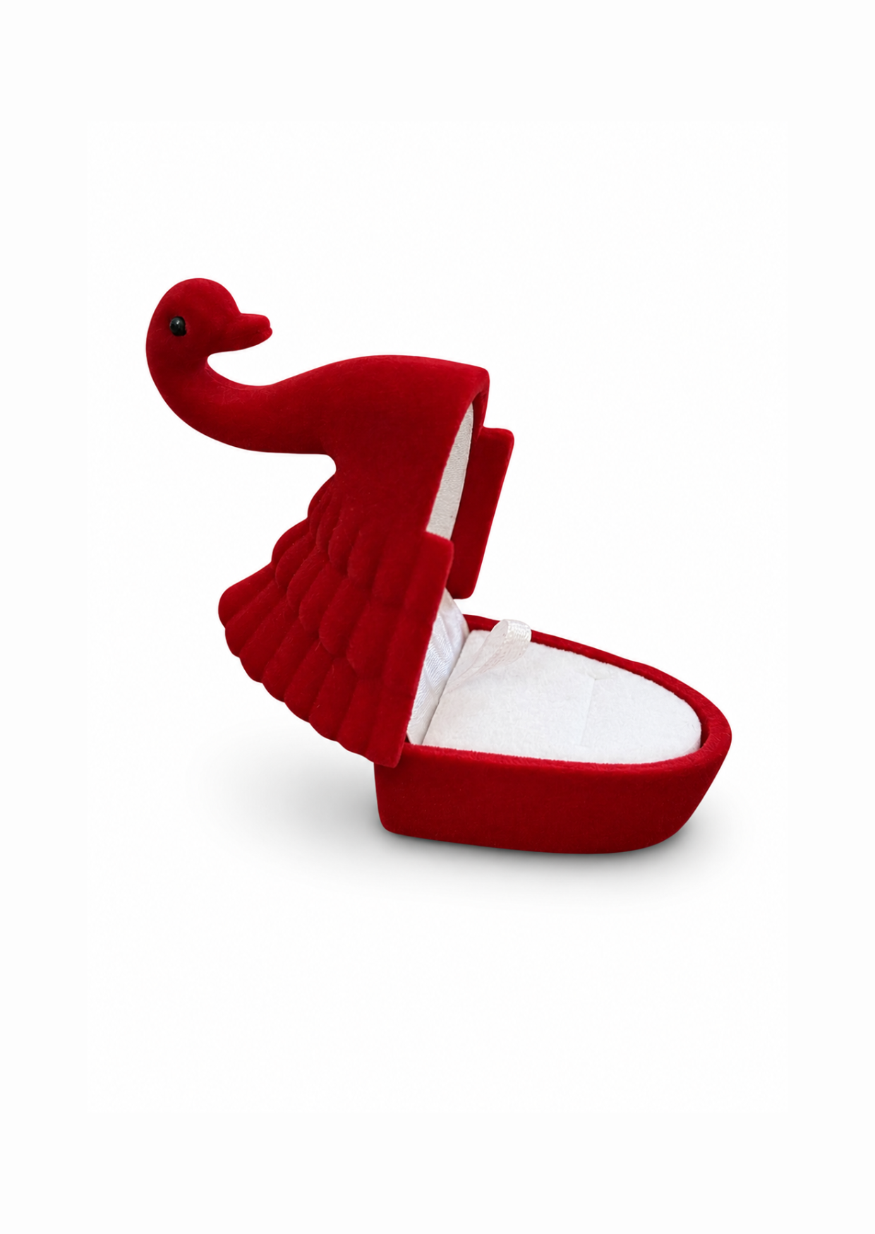 Estuche cisne para joyeria tercipelo