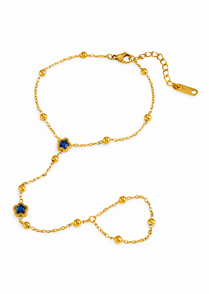 Pulsera árabe pentagrama y circón acero inoxidable