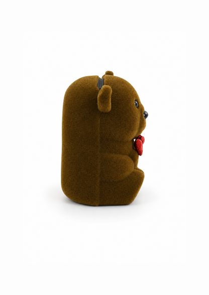 Estuche osito con moño para joyeria tercipelo