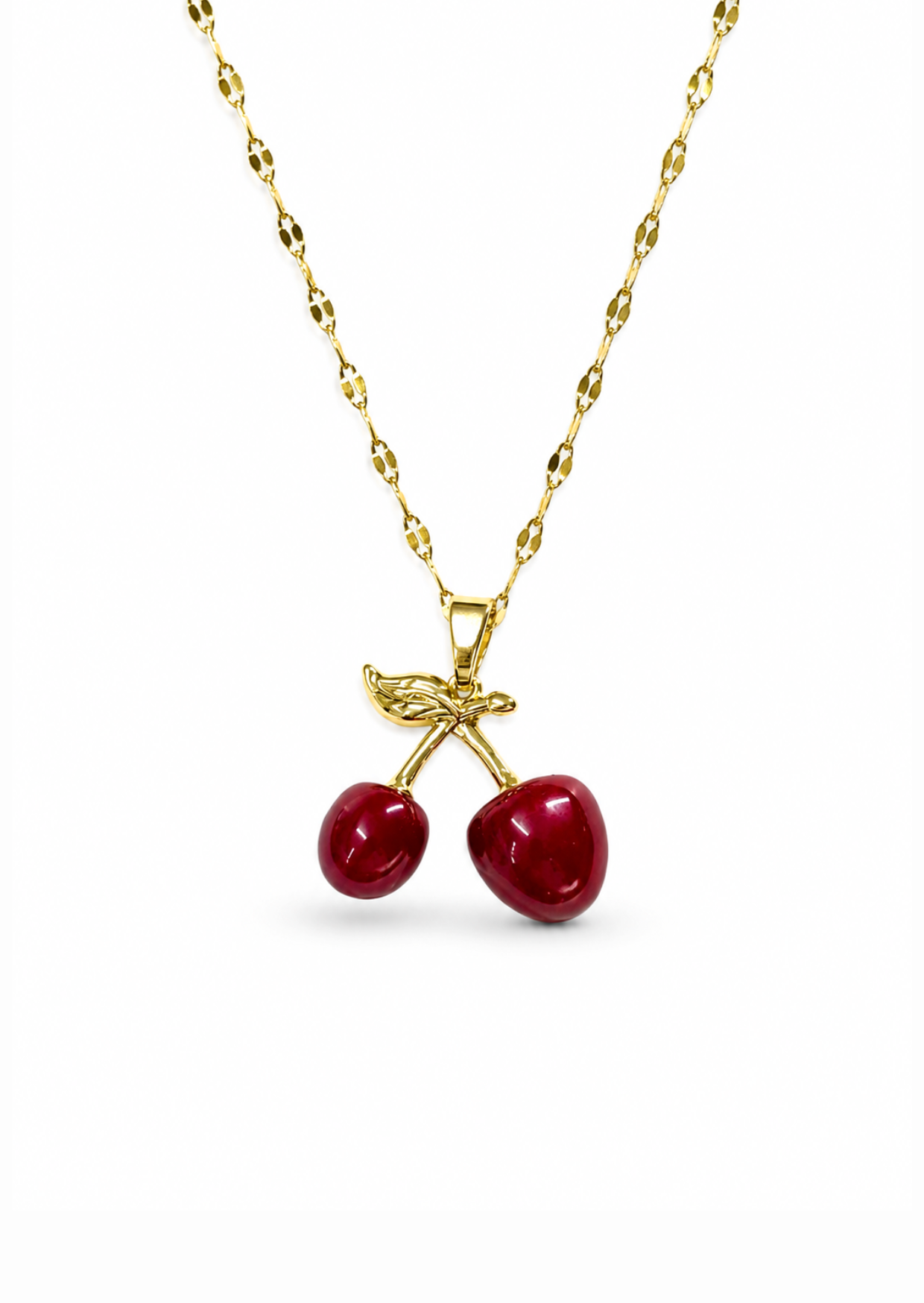 Collar cereza acero inoxidable