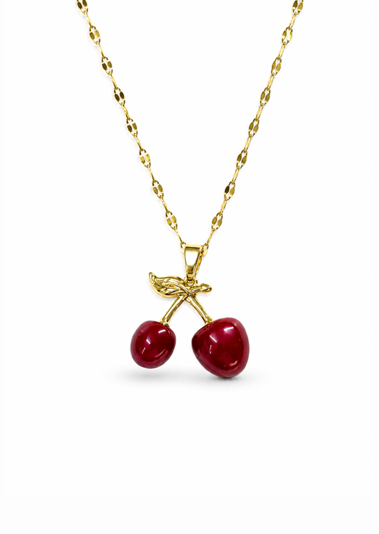Collar cereza acero inoxidable