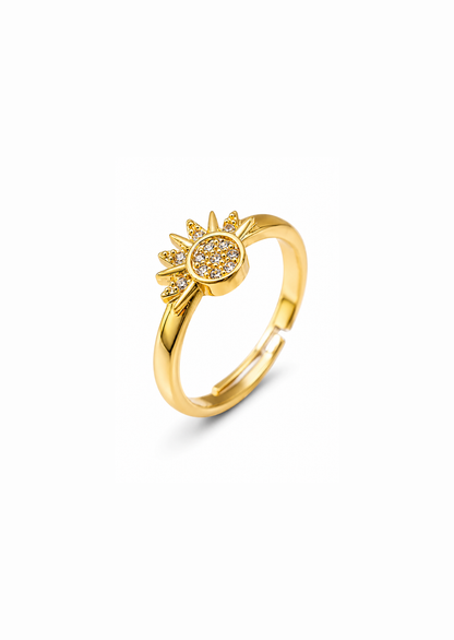 Anillos sol&luna par chapa de oro