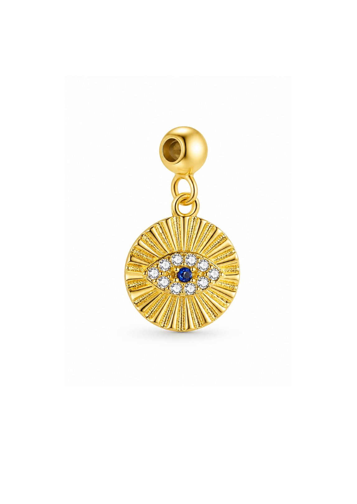Dije ojo protector redondo con zirconias plata 925