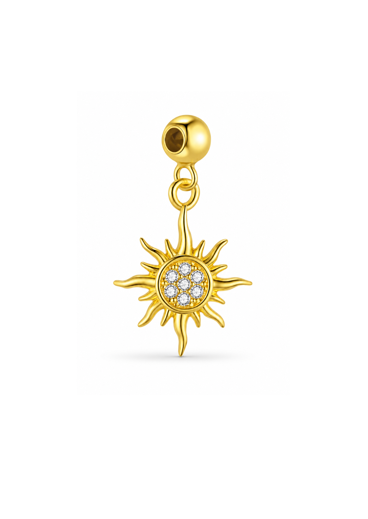 Charm sol radiante con zirconias plata 925