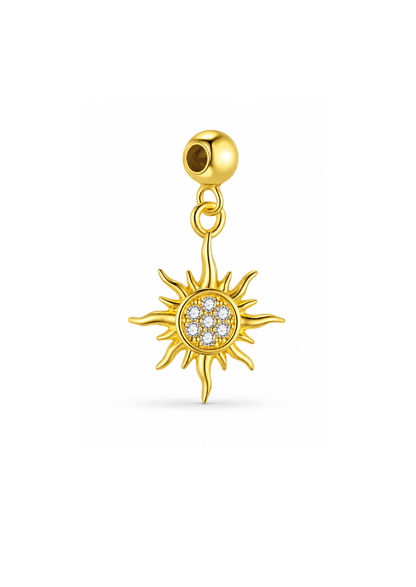 Charm sol radiante con zirconias plata 925