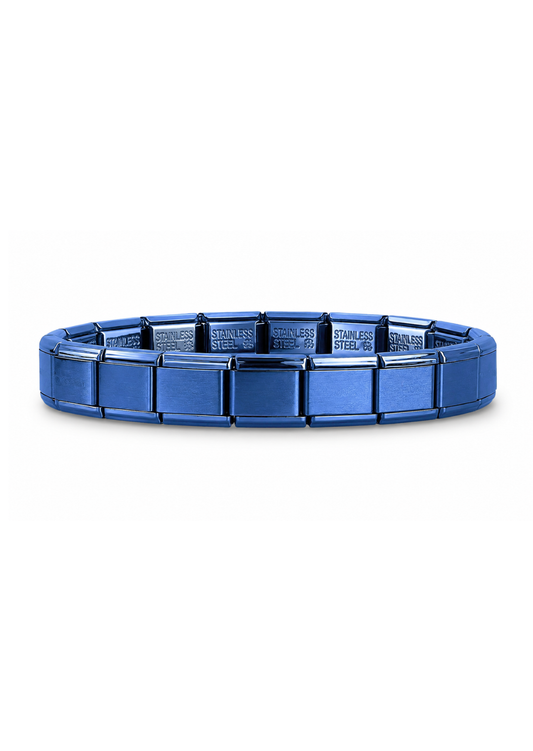 Italian bracelet azul marino acero inoxidable
