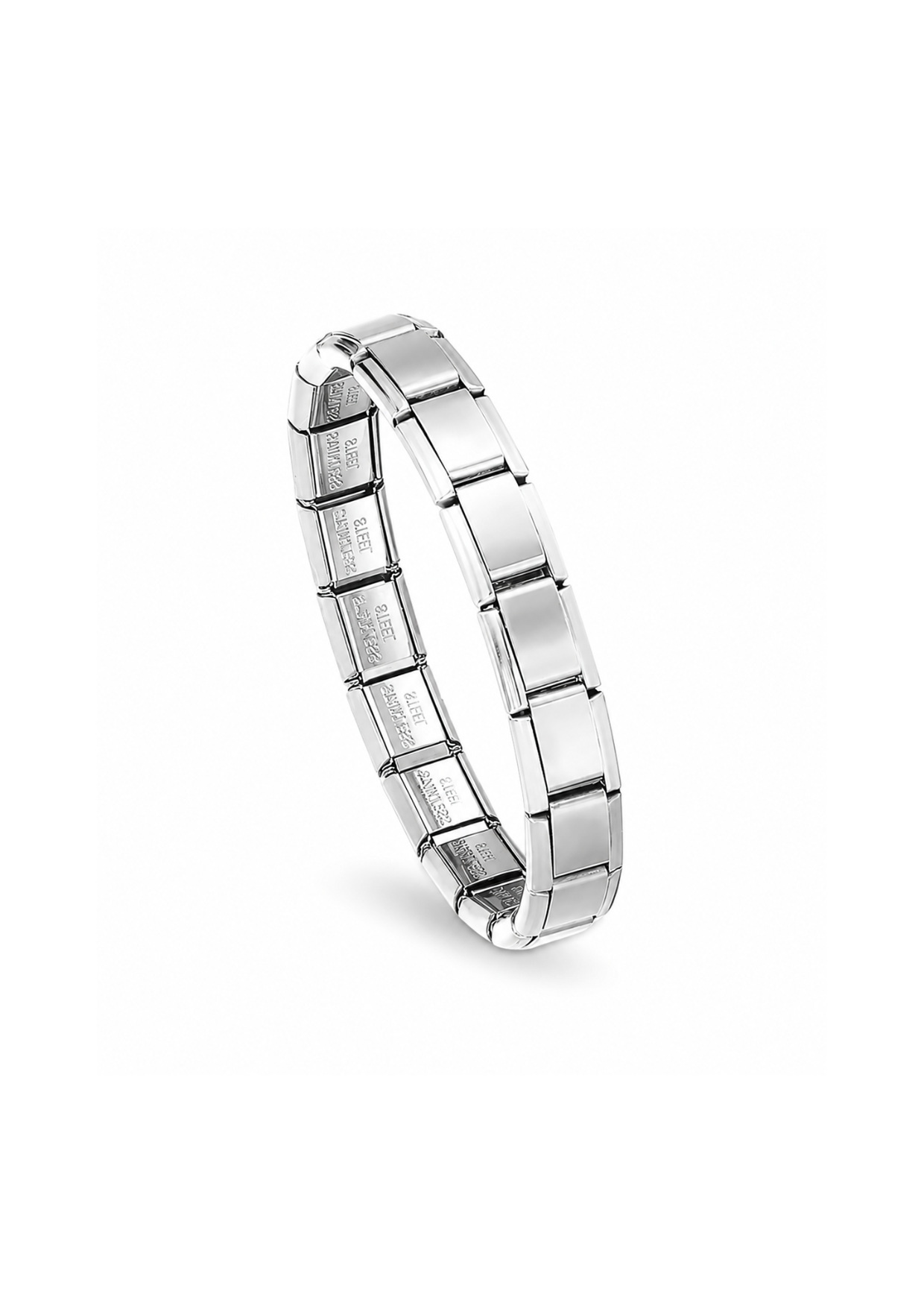 Italian bracelet plateada acero inoxidable