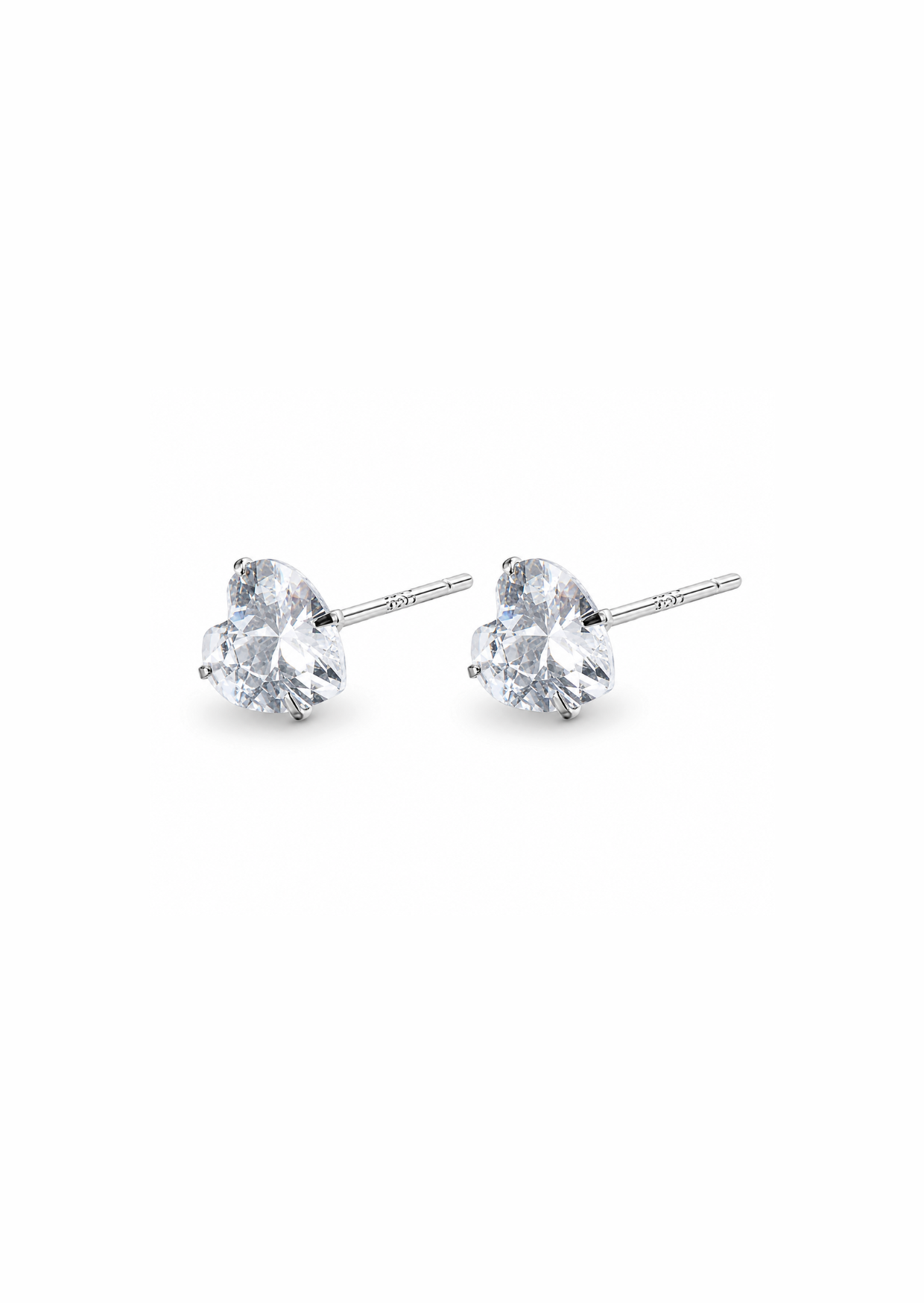 Aretes corazón con circon plata S999