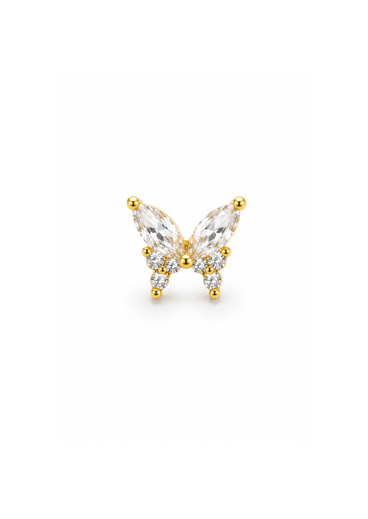 Piercing mariposa cristal acero inoxidable