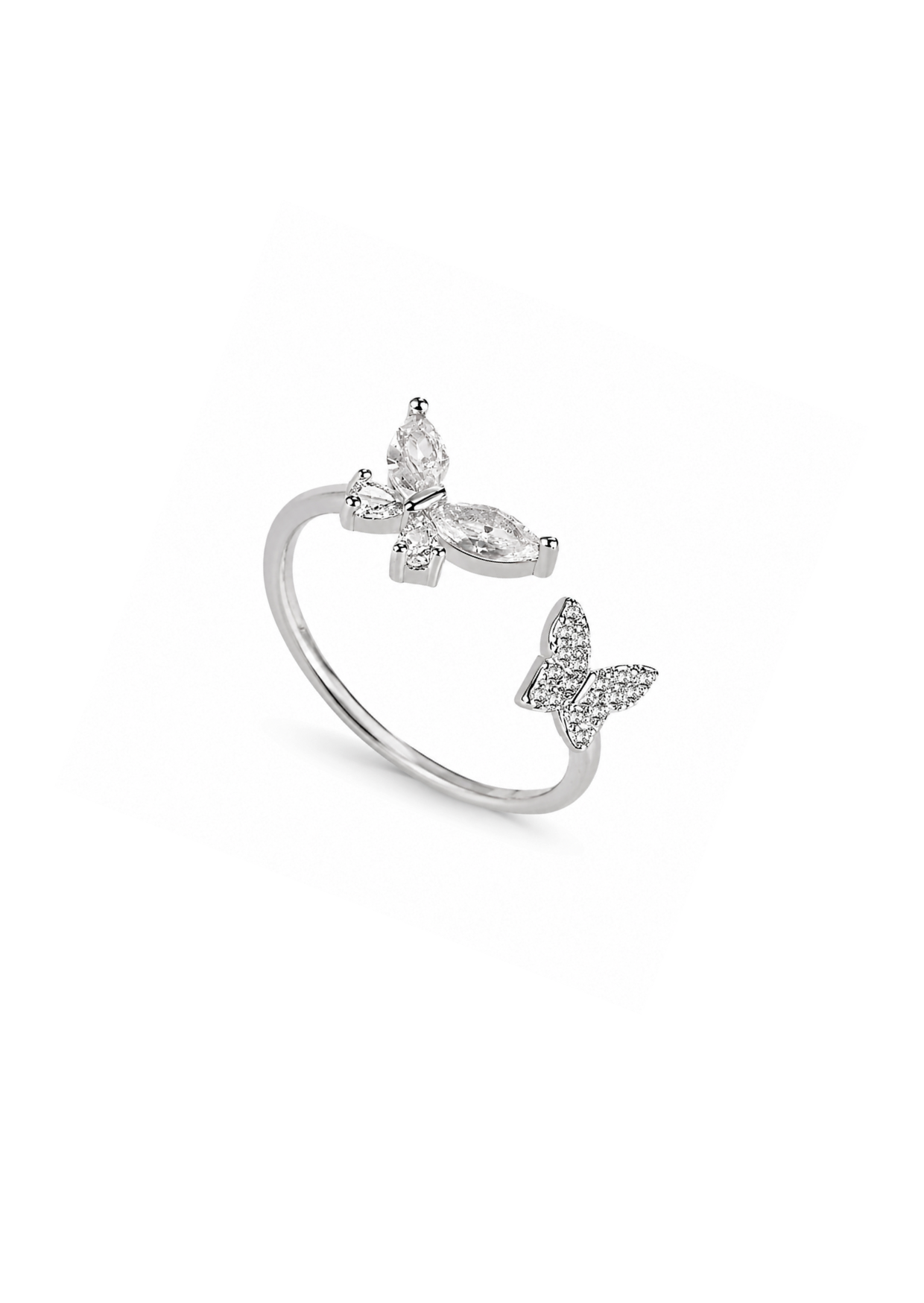 Anillo con doble mariposa plata esterlina S925