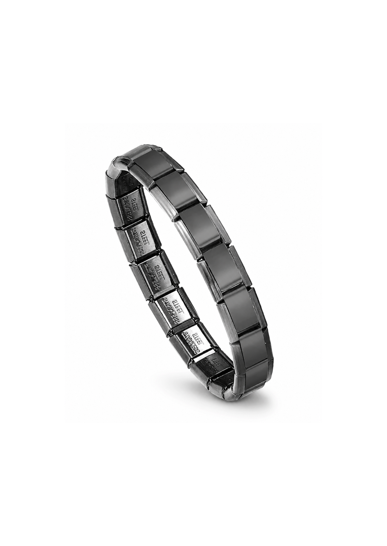 Italian bracelet negra acero inoxidable 304