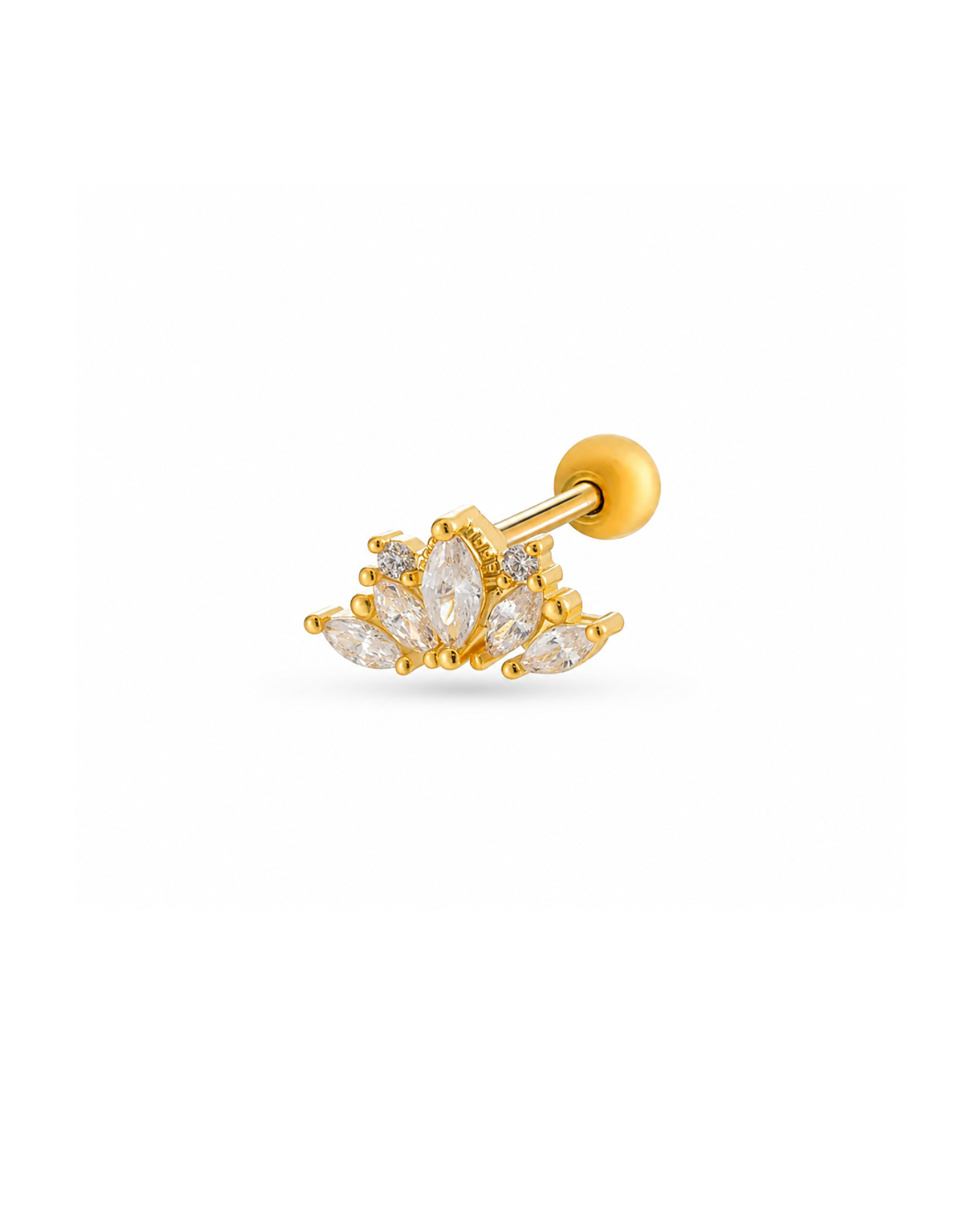 Piercing flor de loto con cristales acero inoxidable 316L Waterproof 💧