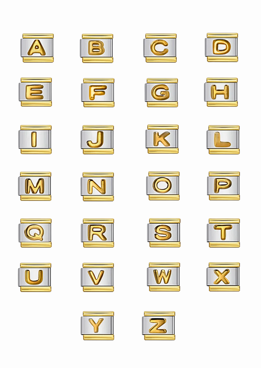 Charms letras borde dorado