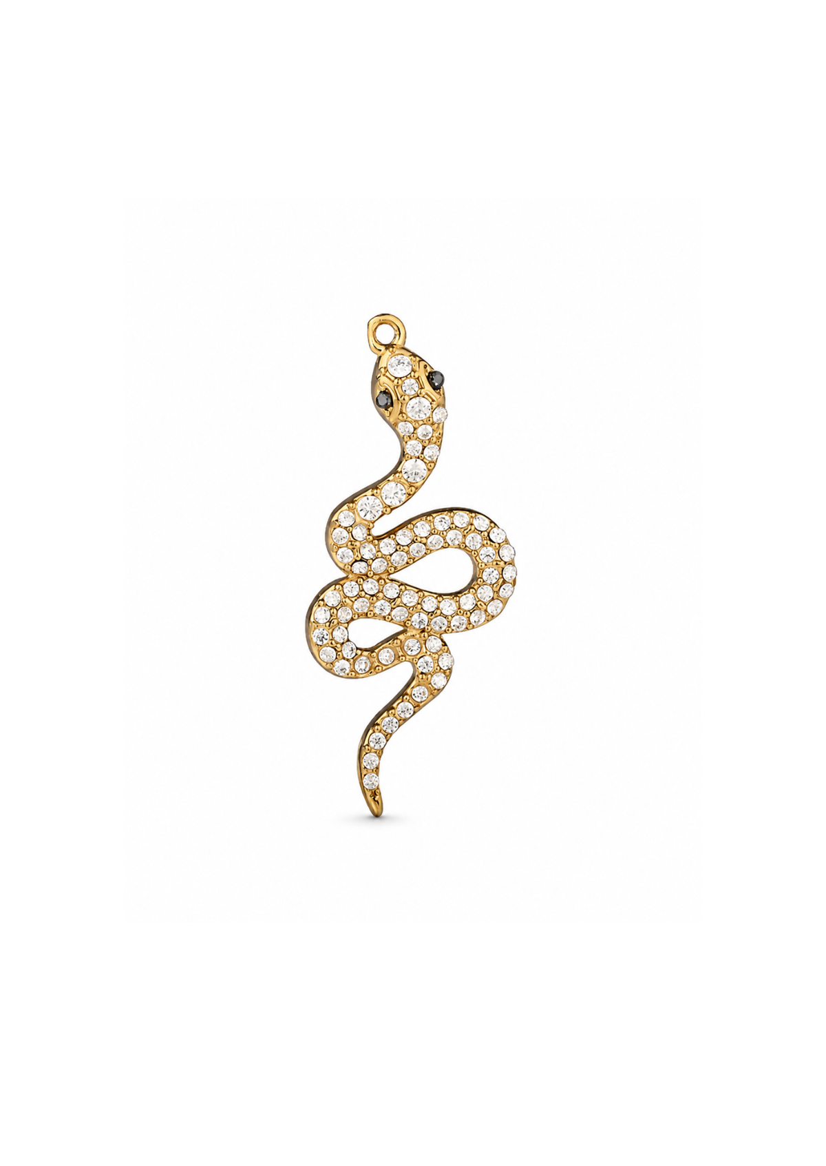 Dije serpiente ondulada con cristales acero Inoxidable 304